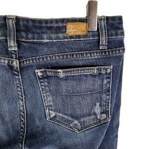 PAIGE | Blue Heights low rise slim straight leg jeans